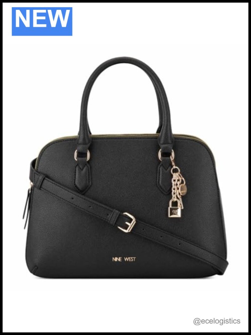 Nine West Cibrina Dome Satchel Handbag Women Crossbody Purse Adjustable Strap
